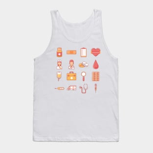 hospital and medicine icon set Tank Top